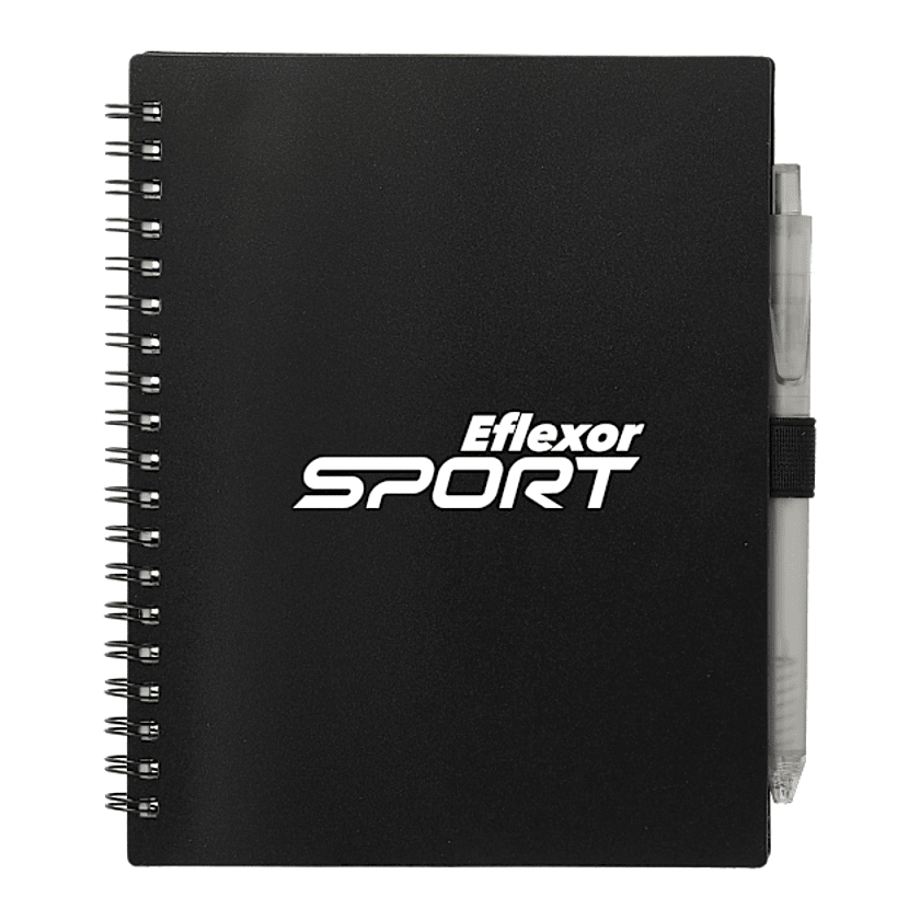 5.5” x 7” FSC® Recycled Spiral Notebook w/ RPET Pen