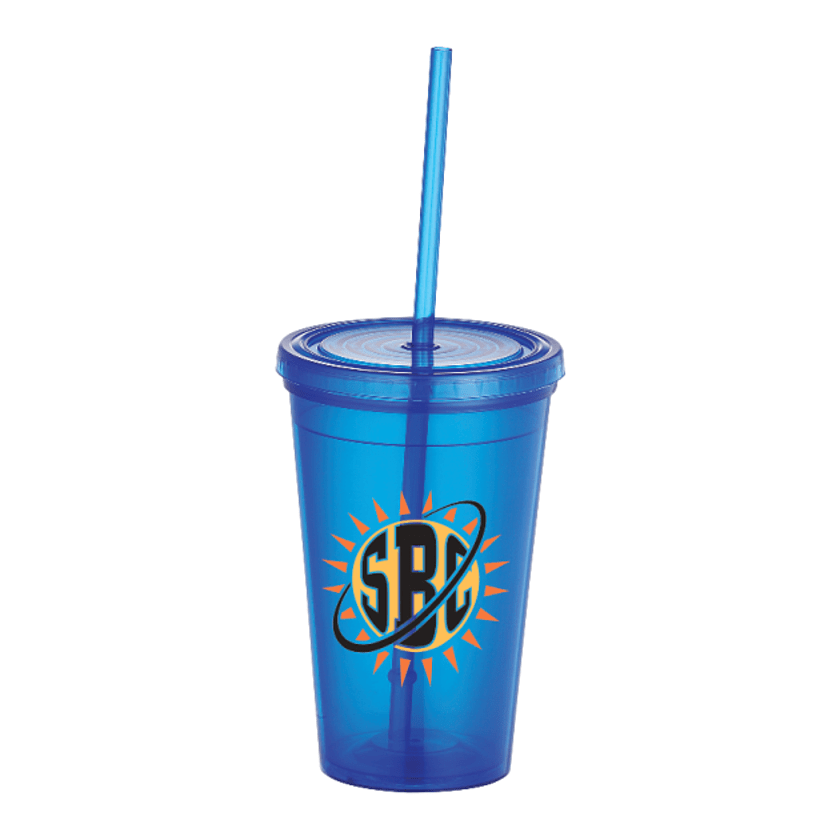 Iceberg 16oz Double-Wall Tumbler w/Straw