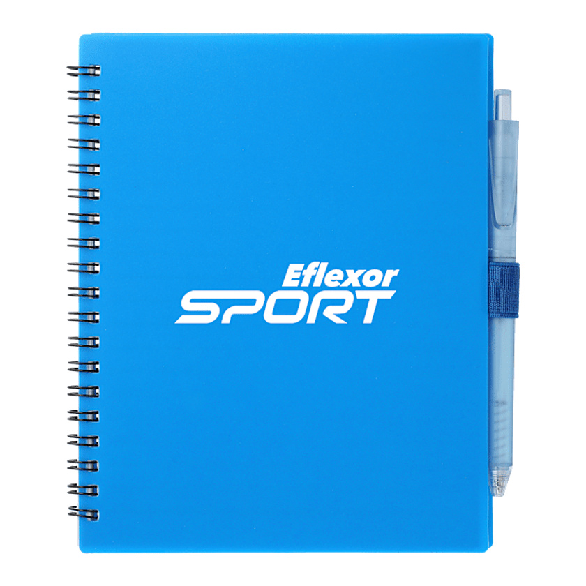 5.5” x 7” FSC® Recycled Spiral Notebook w/ RPET Pen