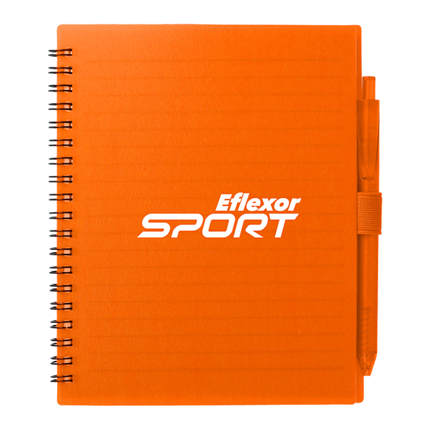 5.5” x 7” FSC® Recycled Spiral Notebook w/ RPET Pen